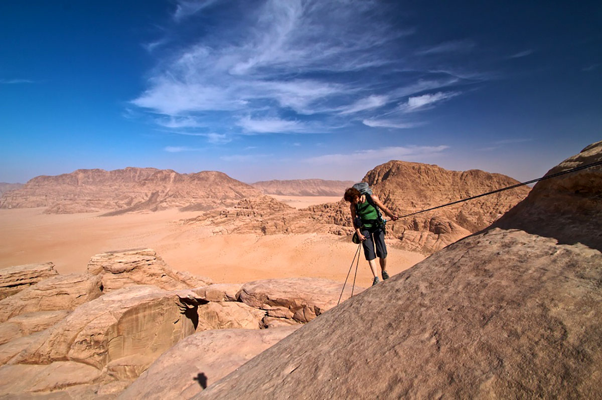 Rock climbing in Jordan