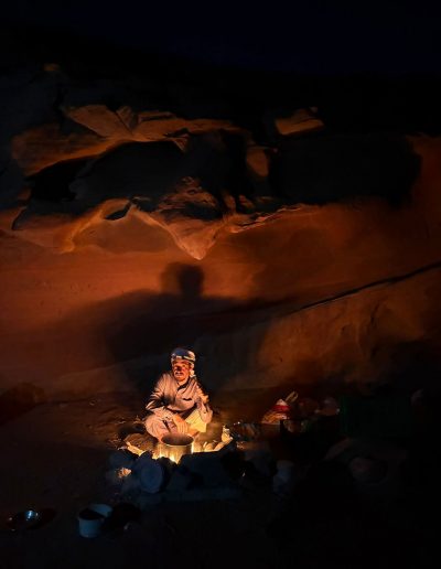 Sleeping in Jordan desert