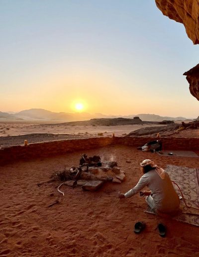 Sleeping in Jordan desert
